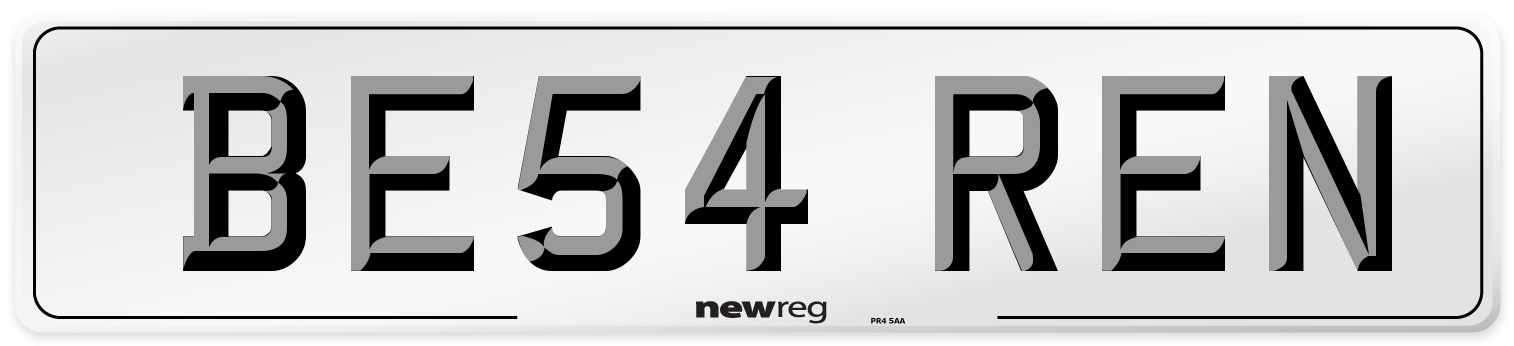 BE54 REN Number Plate from New Reg